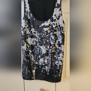 Sequin Skirt in Black and Silver